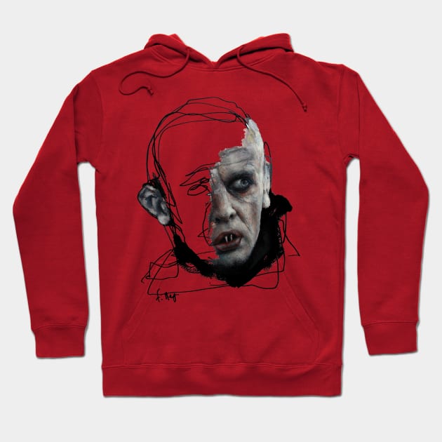 Nosferatu | Horror Monster Vampire Portrait | Unfinished Business Collection | Painting Hoodie by Tiger Picasso